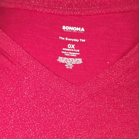Sparkle V-Neck Tee By Sonoma - Picture 3 of 8